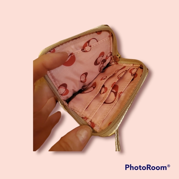 Coach Legacy Gold Glitter/Metallic Leather Small Wristlet - Picture 4 of 6